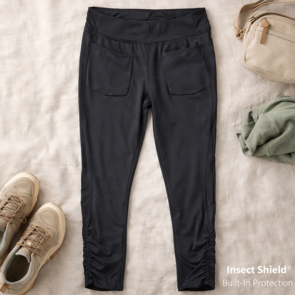 Toad&Co Debug Trail Tights Insect Shield UPF Hiking Travel Leggings Black Small